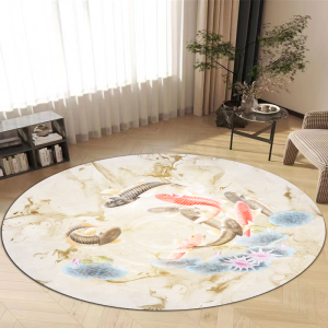 VIKAMA Phong Cách Châu Âu Tròn Thảm Trải Sàn Chống Trơn Trượt Phòng Ngủ Phòng Khách Bàn Treo Giỏ Thảm Polyester Thảm Trang Trí Nhà