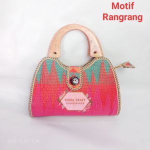Chiracrft SGT Tas Songket Wanita Handlebag Gagang Kayu Etnik