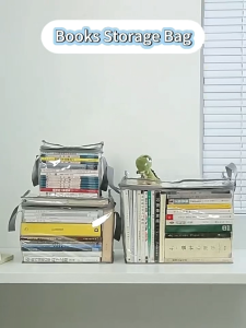 SUSU HOMES Book Storage Bag Transparent Moisture Resistant School Bag For Students Classroom And Home Use Bertutup Dustproof Old Books Organizer Kotak Simpan Box