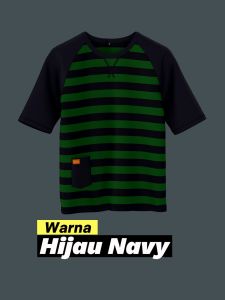Kaos Raglan Anak Stripe Laki Perempuan Bahan Katun Usia 1-10 tahun