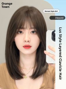 JUZITING | Natural Real Human Hair Full Wig Medium Length
