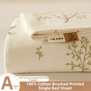 NAIYOUCHENG | Cotton Flannel Fitted Sheet Set Single Bed