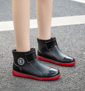 Reinforced Cotton Fishing Soft Bottom Mid-Low Cut Outdoor Mens Rain Boots Wear-Resistant Short Tube Korean Style Waterproof Shoes