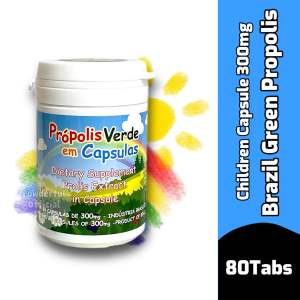 Apis Brazil Children Green Propolis Capsules 300mg 80 Tablets/Btl 巴西Apis-Brasil儿童绿蜂胶软胶囊 @Exp 06/27