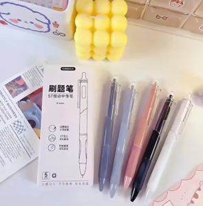 Bút bi mực gel đen ngòi 0.5mm vỏ màu pastel phong cách Hàn Quốc - VPP Thiên Ái TA060