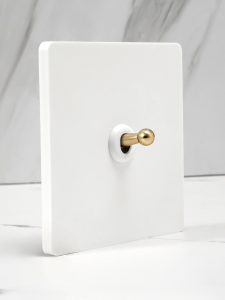 PIALT | Vintage Brass Toggle Painted Switch Single Pole Plastic Panel