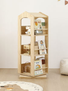 XIAOHUAMEIMEI | 360 Degree Rotating Bookshelf for Living Room Kids Reading Area Toy Display