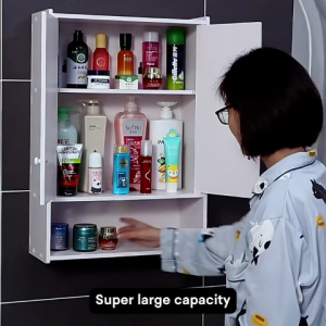 【Spot goods】Bathroom storage rack needs to be punched on the wall wall-mounted toilet bathroom washbasin multi-functional storage cabinet