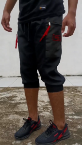 Celana Pendek 3/4 Jogger Pria Wanita Kantong Zipper Model Terbaru