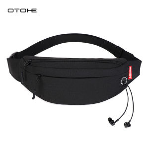 OTOHE Sport Waist Pack Cross Body Bag Pouch Bag Casual Men Chest Bag Men Fashion Shoulder Bag Waist Belt Bag Waterproof Oxford Cloth with Headphone Hole for Travel Outdoor