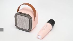 Speaker Bluetooth karaoke K12 KTV RGB LED Light Wireless Speaker + 1 Microphone Karaoke Bluetooth 5.0 Portable High Power Support TWS AUX USB Flash TF Card dll