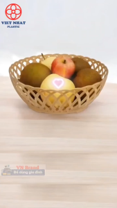 COMBO Rổ Giả Mây Tre VIỆT NHẬT Đựng Rau Sống Trái Cây Vật Dụng Văn Phòng Sang Trọng