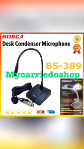 Bosca BS-389 Professional Desk Condenser Microphone Adjustable Gooseneck Cardioid Pickup Rejects Off Axis Sound