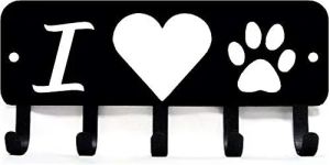 CIFBUY Iron Wall Art Heart Dog Metal Hook Key Holder Coat Rack Towel Hanger Rustic Home Decor Pendant Hanging Accessories