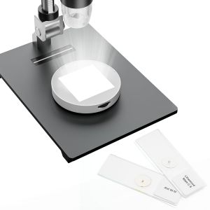 [🌷Local delivery🌷]TOMLOV ไฟส่องกล้องจุลทรรศน์ที่วางเวทีไฟ LED แบบส่งอเนกประสงค์ที่ดูตัวสแกนฟิล์มและสไลด์มีสไลด์กล้องจุลทรรศน์ดิจิทัล2ชิ้นมาให้ไฟโคมไฟปรับได้สำหรับกล้องจุลทรรศน์แอลซีดี USB