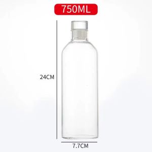 Glass Water Bottle 300/500/750/1000ml with Leak-Proof Lid Reusable Eco-Friendly Drinking Bottle Travel Mug for Drinks and Coffee