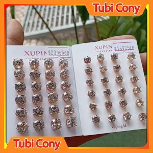 Bông tai xuping  pha lê mạ vang đá 3 ly or 7 ly B20224-65-DX Tubi Cony