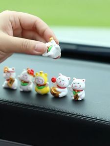 Mô Hình Mèo Lucky Mini Bộ 6 Trang Trí Tiểu Cảnh Decord Ô tô