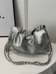 กระเป๋าสะพายข้างผู้หญิงแบบพับได้ สายโซ่แบบพับได้ กระเป๋าใต้วงแขน แฟชั่นฤดูร้อน กระเป๋าสะพายข้างแบบลำลอง สีสันสดใส