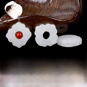 White Jade Carving Pendant Bead Spacer DIY Accessories for Necklace Bracelet Earrings Small Sculpture Hetian Jade Jewelry