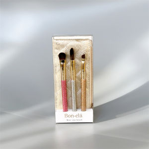 Portable Eye Makeup Brush Set Short Handle Fabric Art Brushes for Outdoors Original Single Animal Hair 3 Piece Eye Brush Kit