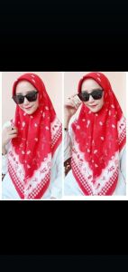 hijab voal motif merah putih 17 Agustusan kemerdekaan
