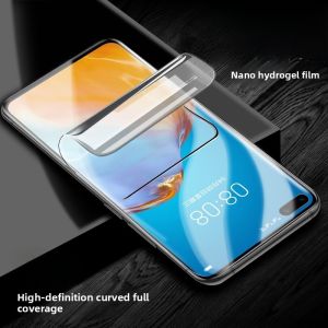 Henyou | Full Screen Coverage Huawei P60 Pro Tempered Glass Film High Definition Curved Surface Heat Bend Privacy Water Condensation Proof Full Protection Anti Finger Print Auto Repair