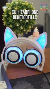[COD] CIJI - LX Headphone Bluetooth 4.2 Model Telinga Kucing Dengan Lampu LED Kuping dan Earmuff