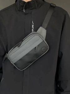 New 24006 mens crossbody chest bag | Contrast color shoulder bag | Outdoor leisure high-end waist bag