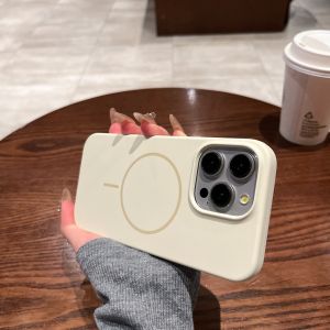 Magsafe Magnetic Liquid Silicone Phone Case for Apple 16Pro Max iPhone 15Pro Max Full Cover Wireless Charging Anti-Fall Protection for Couples Men Women