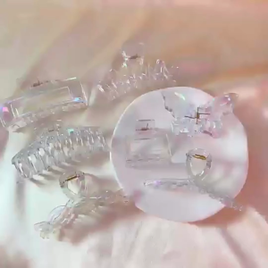 FH-C1405 Jepit Rambut Transparan Motif Hologram / Jedai Dewasa Kupu Kupu Jepita Rambut Aesthetic