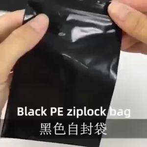 100 Pcs Black PE Zipper Bags Odor-Proof Airtight Bags for Food Storage Jewelry Gift Packaging Valentine Party Favors