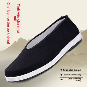 JIFANPAUL | Giày Vải Đế Mềm Phong Cách Trung Quốc Đầu Tròn Thoáng Khí Dành Cho Nam Mùa Xuân-Thu