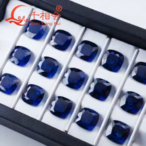 Cushion Shape Lab Grown Sapphire AGL Certificate Royal Blue Cornflower Blue Natural Cut Synthetic Corundum Loose Gemstone With Visible Inclusions DIY Accessories