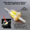 Filter Bensin Universal Besar | Saringan BBM Motor Mobil | Fuel Filter Transparan Anti Kotoran | 10 cm. 