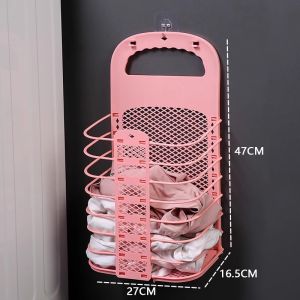 Large Foldable Dirty Clothes Hamper Bathroom Wall Mounted Laundry Basket Home Use Dirty Laundry Storage Basket