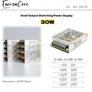 30W Dual Output 5V 10V 12V 15V 24V Power Supply D-30A 30B D-30C +12V -12V +15V -15V +5v -5v +24v -24v AC100-240V SMPS