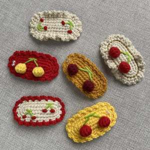 Handmade Cherry Blossom Hair Clip with Gold Thread Yarn BB Hair Accessories Original Design Fresh out Fashionable Hair Accessories