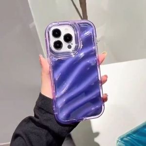 Raimondo Casing Ponsel Transparan Ripple Casing Lunak Silikon Laser Cocok Untuk IPhone 7Plus/8Plus/11/13/X/XS/XR