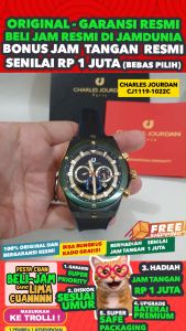 Jam Tangan Charles Jourdan Original CJ1119-1022C Men CT - Cloth - Biru
