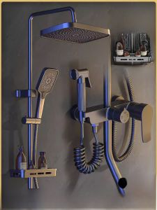 Bathroom Shower Head Set Boosting Pressure Full Set Bathroom Faucet Bathroom Accessories Wall Mounted Copper Material