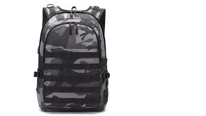 Camouflage Water Resistant Laptop Backpack with USB Charging & Keychain