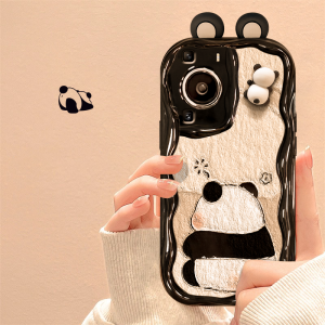 Ốp Lưng Điện Thoại Hình Gấu Trúc 3D Chống Rơi Cho Huawei Mate60 pro Nova12/11SE Pura70 Pro+ Mẫu Mới Dành Cho Nữ