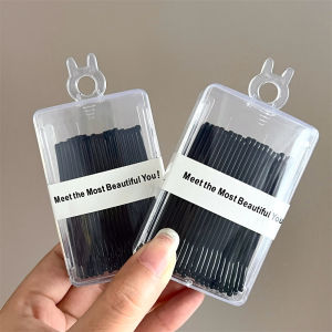 40 Pcs Black One Character Clip Temperament Side Clip Bangs Clip Plate Hair Styling Fixed Broken Hair Clip Hair Accessories