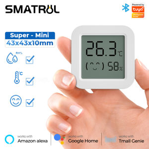 SMATRUL Tuya Bluetooth Temperature Humidity Sensor Monitor 2 High Precision Sensor Mini LCD Digital Display Compatible with APP Remote Control Thermometer Hygrometer