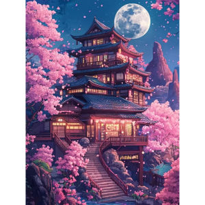 Jigsaw Puzzle for Adults 500/1000/1200/2000PCS Moonlit Floral Cityscape Artwork Mindful Game Stress Relief Decor Gift