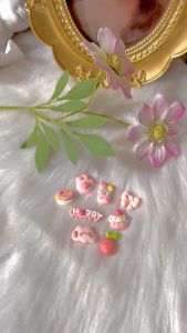 [FREE SHIP] Set 8 cái Crocs Jibbitz Sticker gắn dép Thỏ Hồng Và Bánh Ngọt Hoạt Hình - Có Nút Gắn