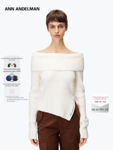 ANN ANDELMAN | Off-Shoulder Asymmetrical Design Knitwear