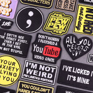 Copywriting Slogan Embroidery Patches For Clothing Punk Letters Iron On Thermoadhesive Patches On Clothes Stickers Badges Decor