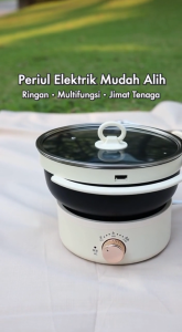 【Malaysia Spot】LOTOR Portable Electric Cooker Foldable Multifunctional Non-Stick Multi Cooker Travel Camping Hot Pot Electric Cooker Periuk Elektrik 电煮锅—COD